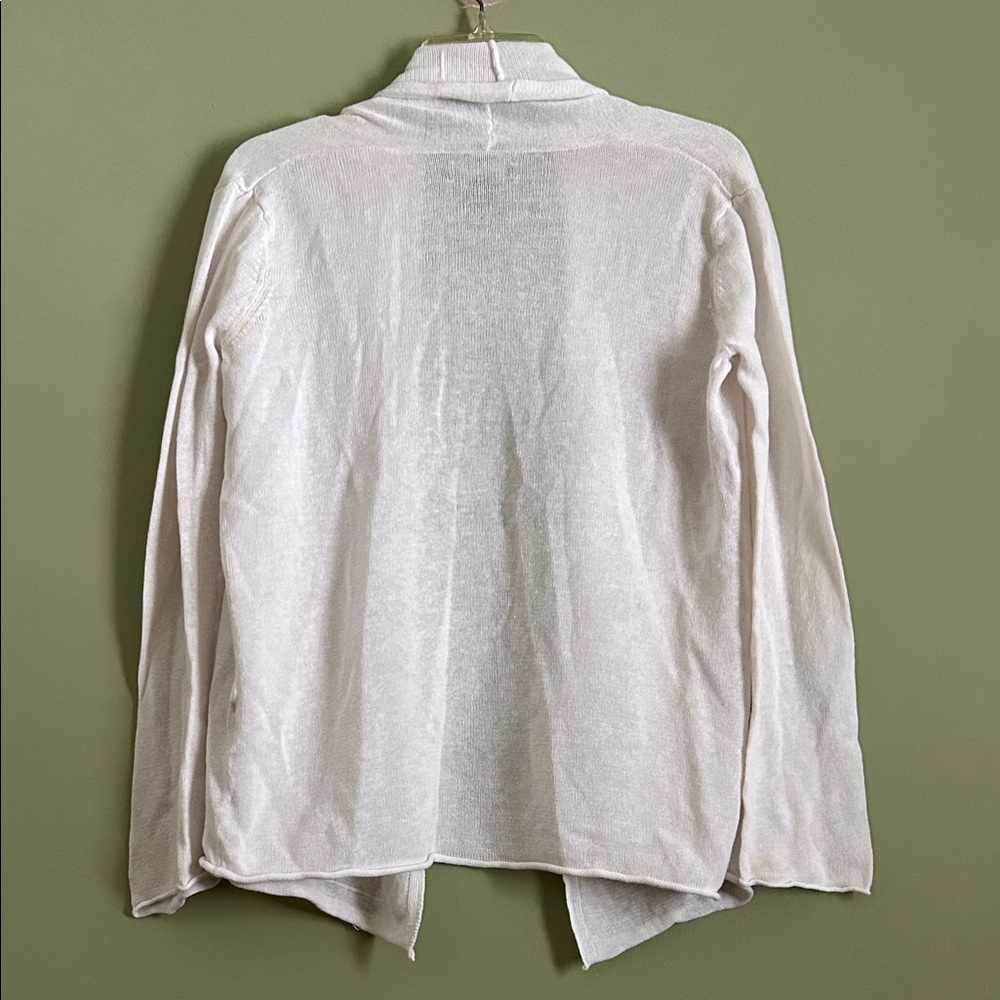 Sutton Studio Women’s White Open-Front Cardigan Size S - Picture 5 of 6